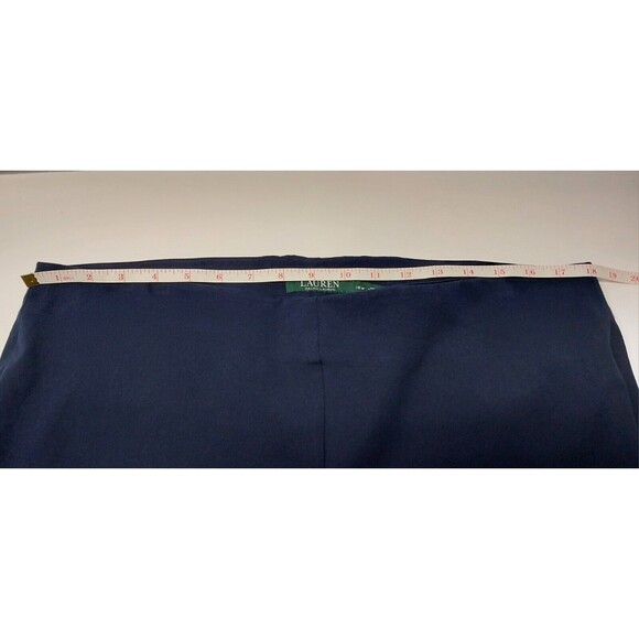 Ralph Lauren Women 16 W Curvy Pants Navy Blue Stretch Ankle Cotton Viscose Blend - Picture 5 of 12